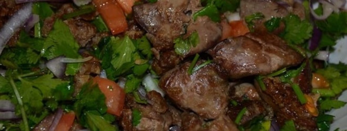 Куриная печень по-грузински